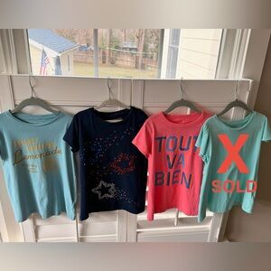 Crewcuts T-Shirts in Light Blue, Navy, and Coral - Lot of 3